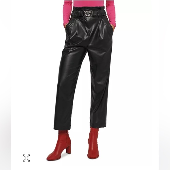 DEREK LAM 10 CROSBY Belted faux leather straight-leg pants - Picture 4 of 7